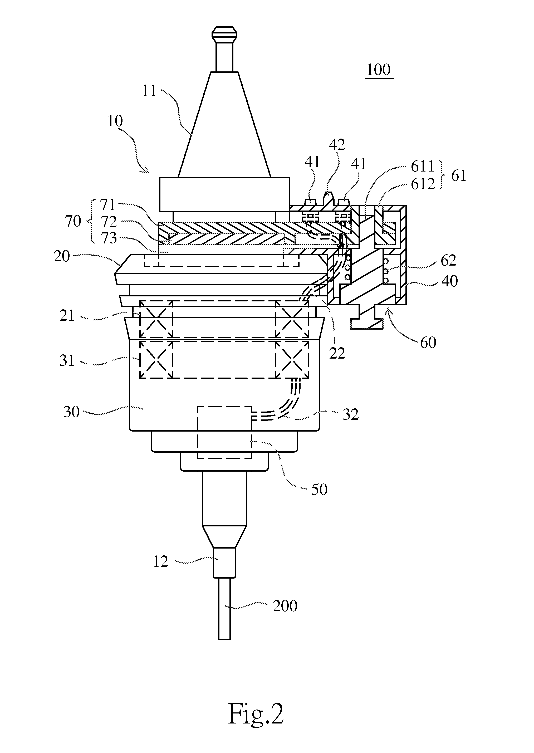 Electricity supply tool holder for machining center