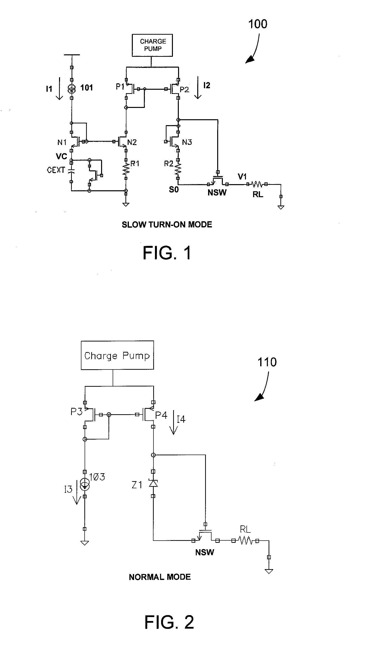 Audio switch circuit with slow turn-on