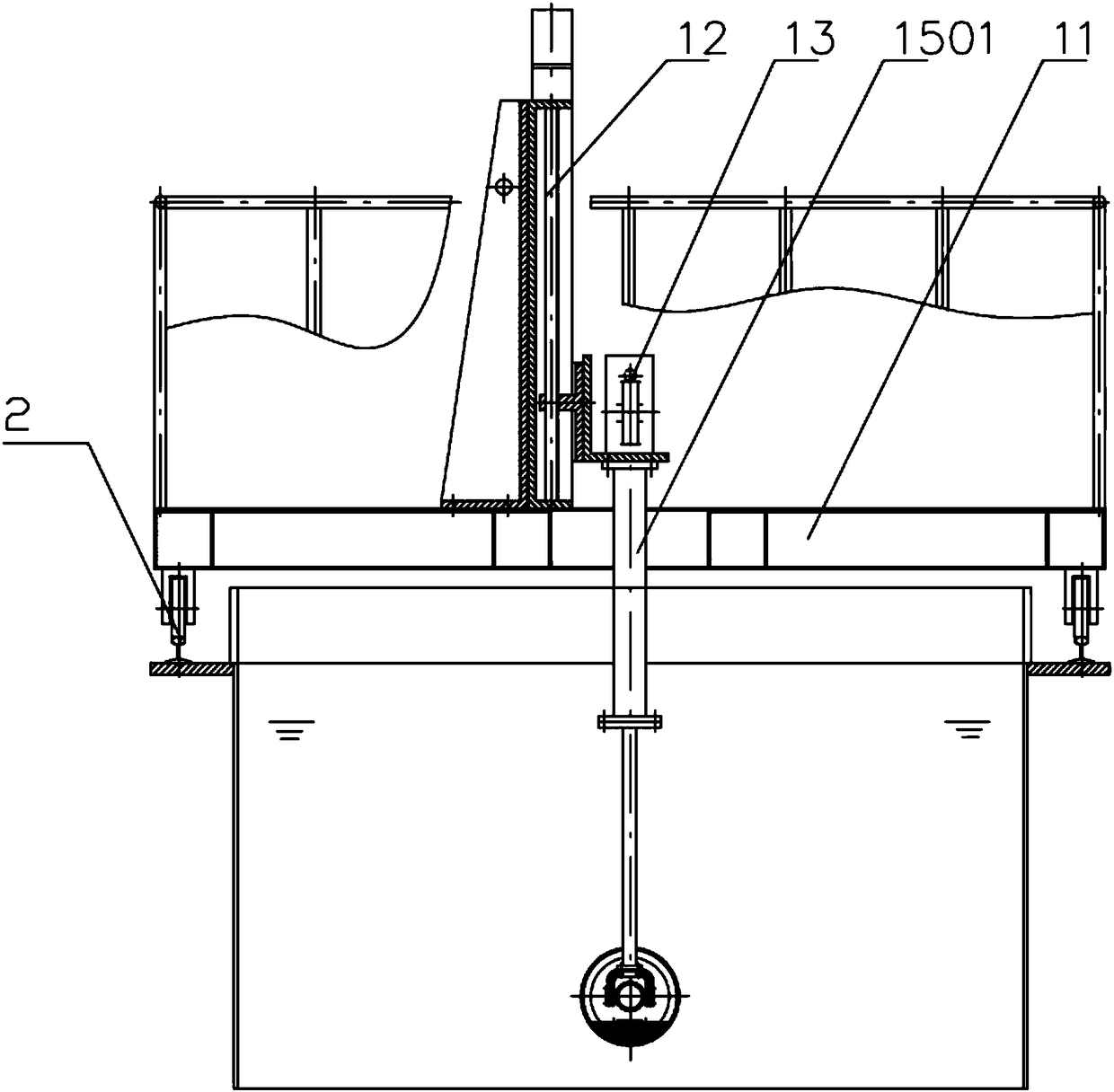 Perpendicular planar motion mechanism for hydrodynamic model test