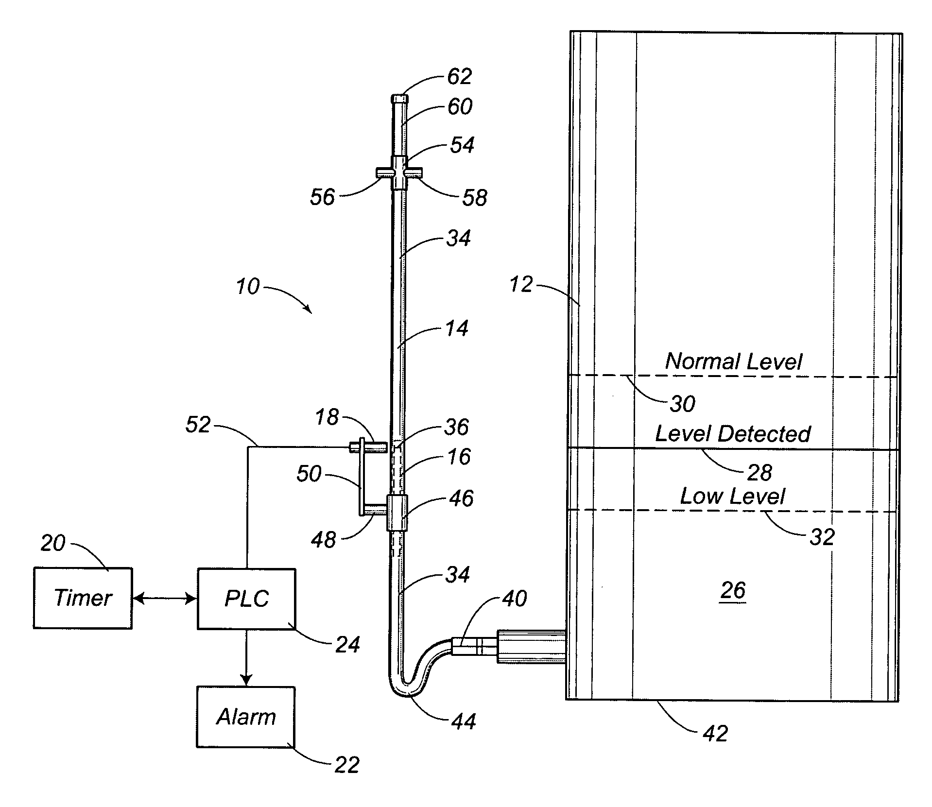 System and method of liquid level detection