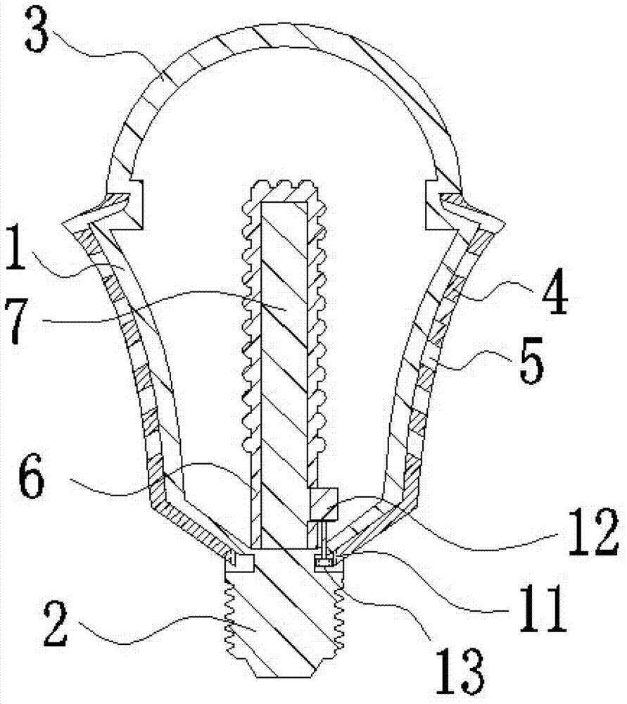 Light emitting diode (LED) lamp emitting rotary spot light