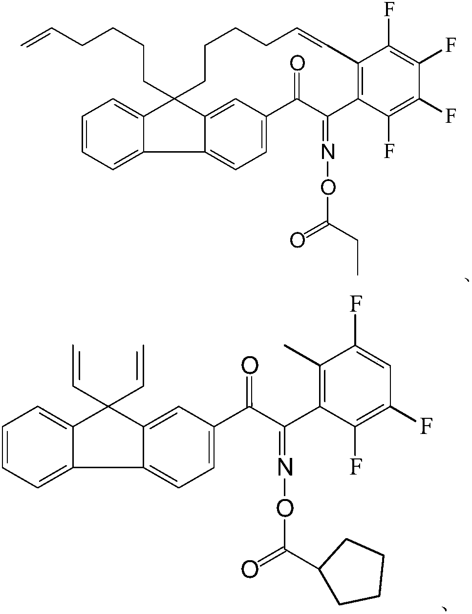 Fluoro-containing fluorene oxime ester photoinitiator, photocurable composition containing the same, and application thereof