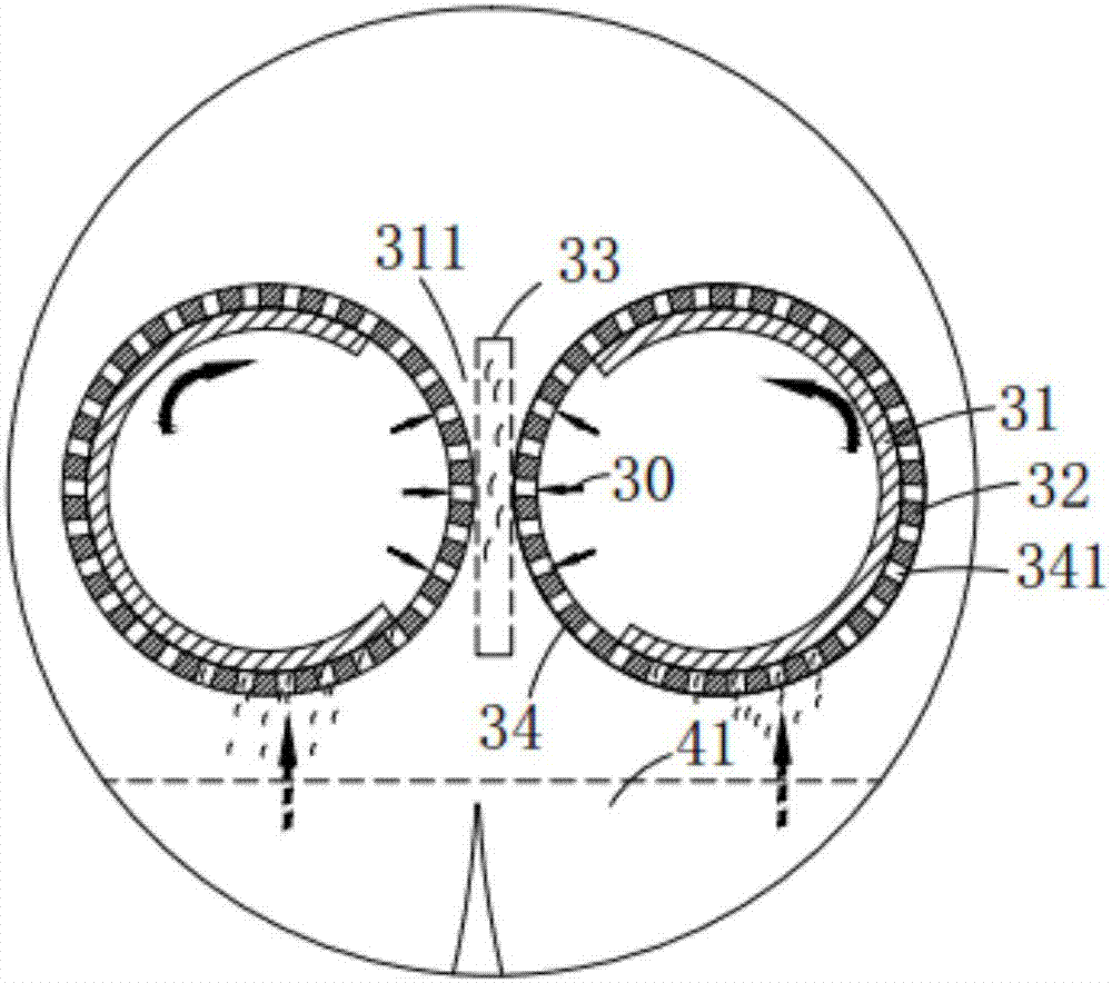 Efficient fused road coating mixing device