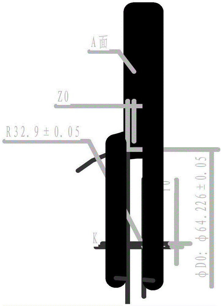 Diameter measuring tool of inner spherical section circle and measuring method