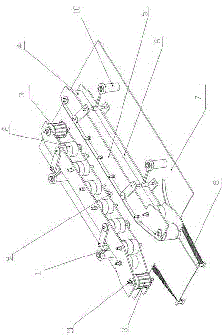 Conveying device of fully-automatic express carton packaging machine