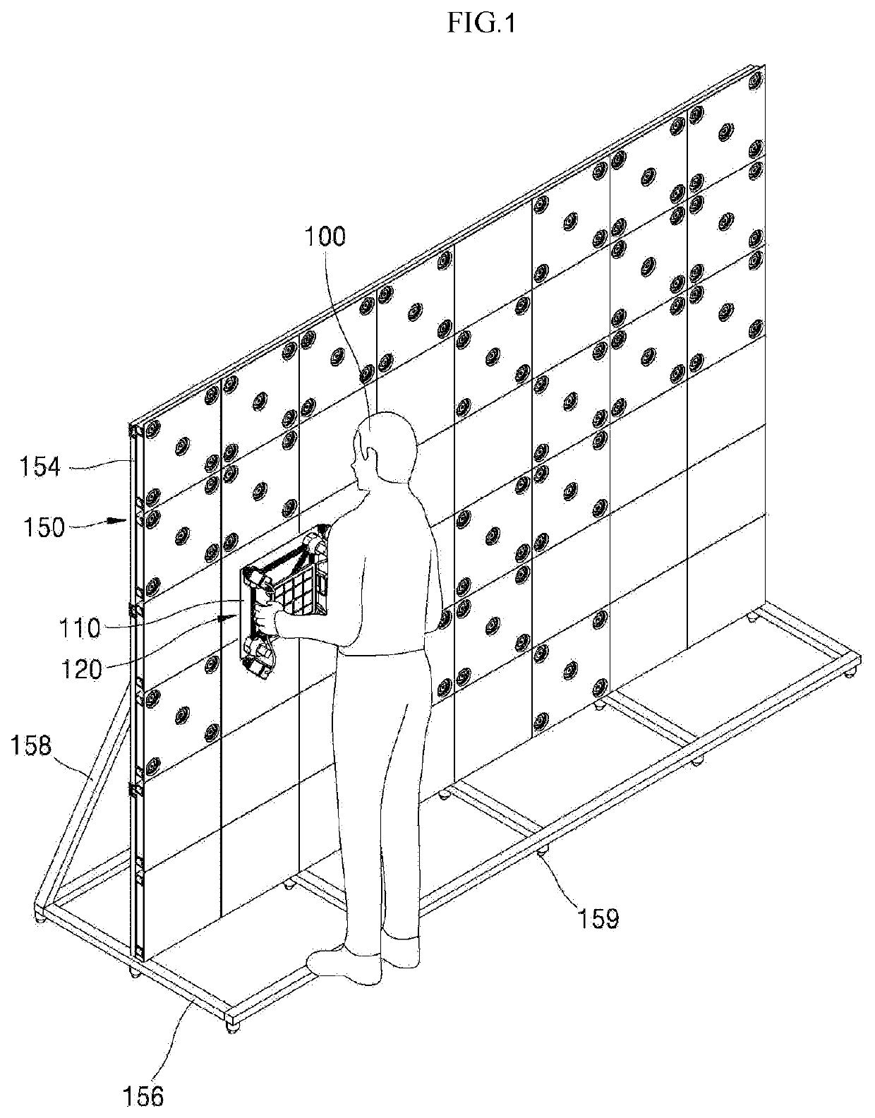 Tiled display device and tiling apparatus therefor