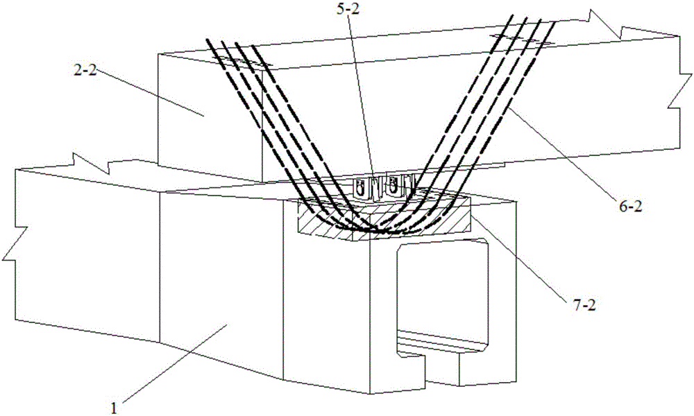 Suspension type monorail transportation concrete structure suspension system