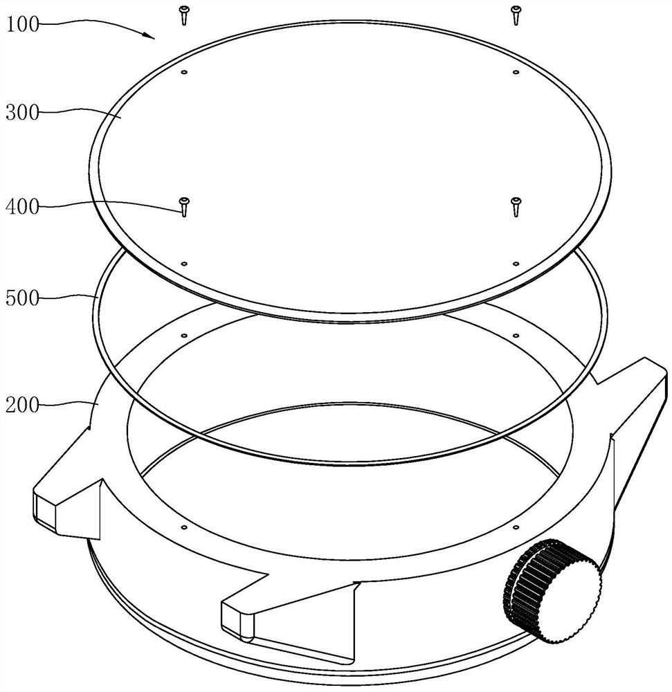 Flat pressing device for mounting bottom cover of watch shell