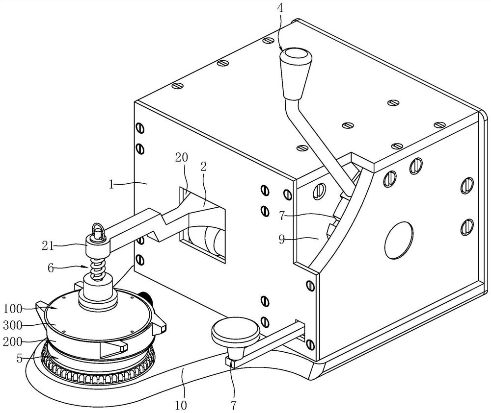 Flat pressing device for mounting bottom cover of watch shell