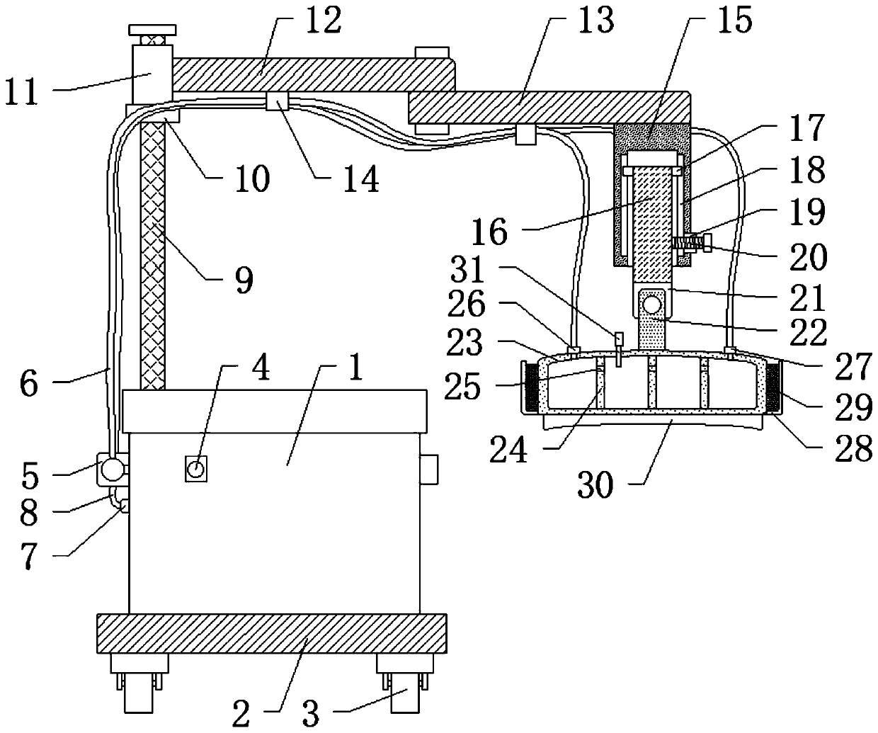 Cold compressing device for hepatic pathological treatment in hospital