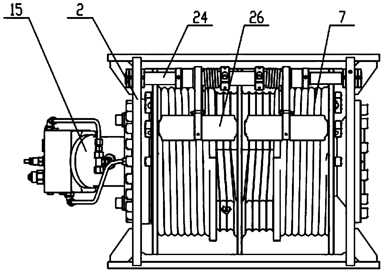 Double-roller hydraulic winch