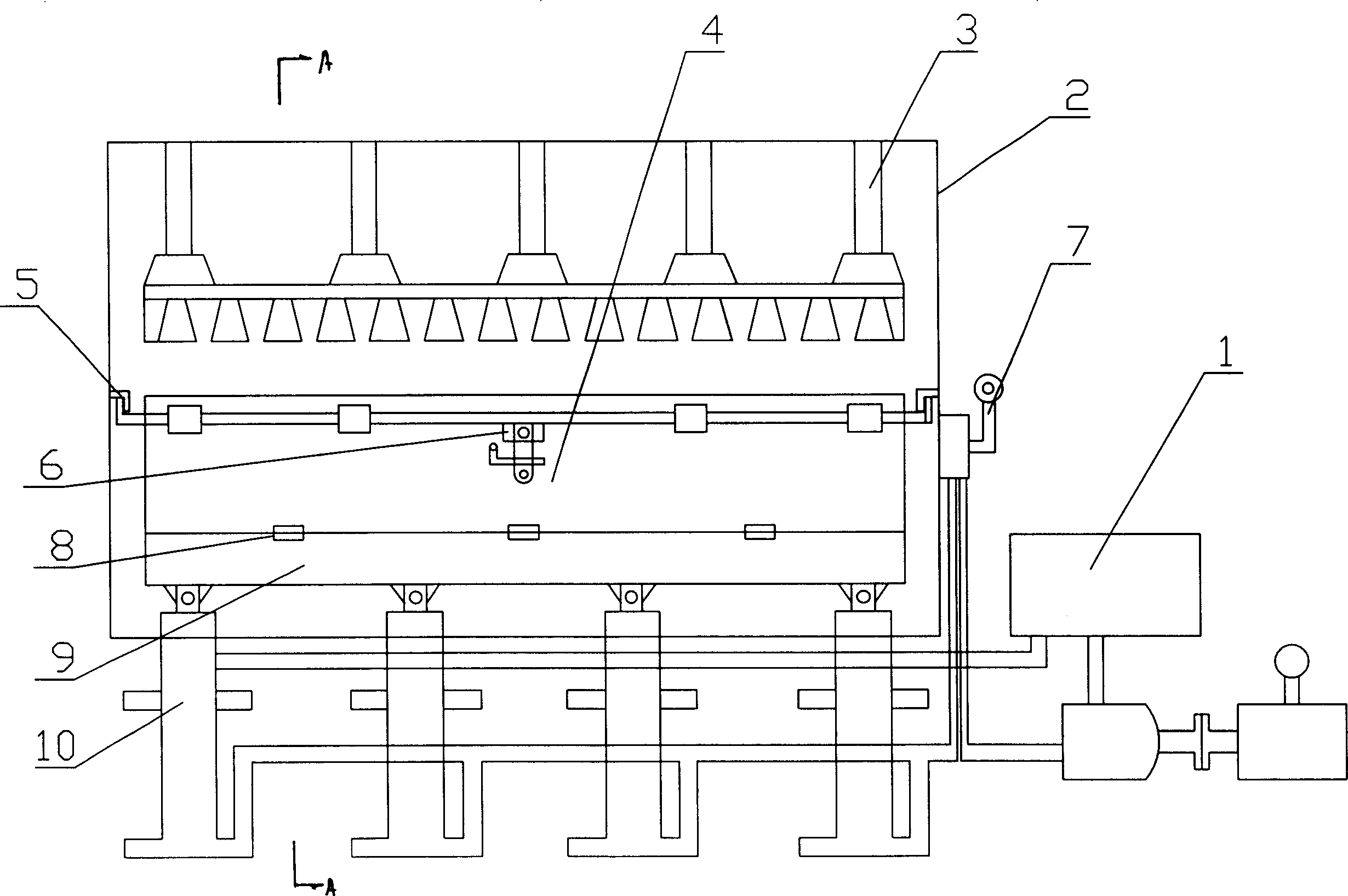 Hydraulic machine for producing grass mat and its grass mat production method