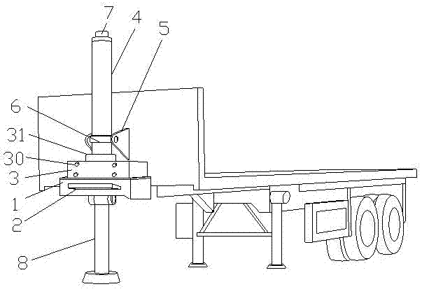 Semi-trailer locking device provided with self-unloading booster