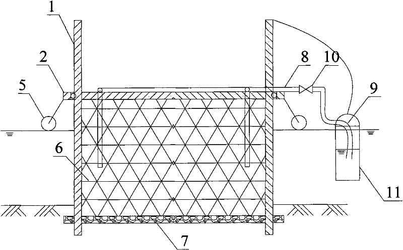 Automatic height-adjustment lake ecological experimental enclosure with siphon sampling function