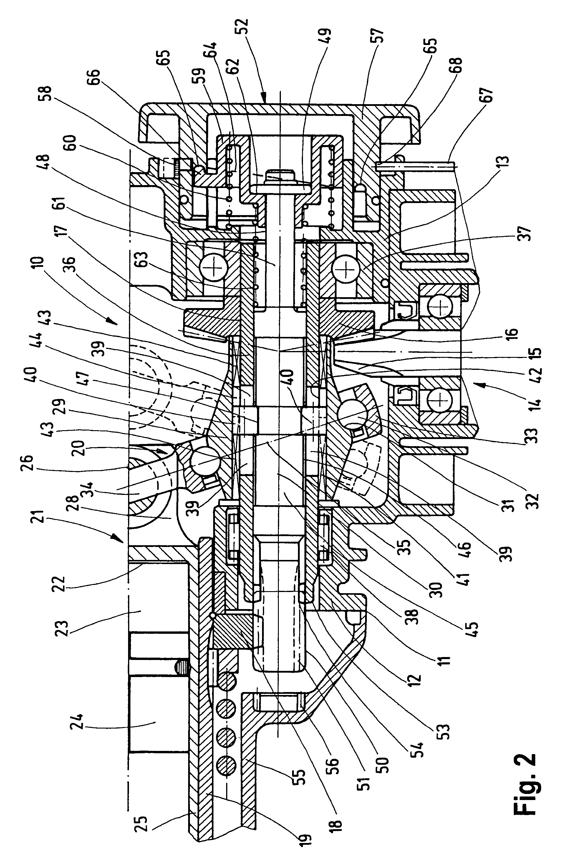 Hammer drill with wobble mechanism and hollow drive shaft