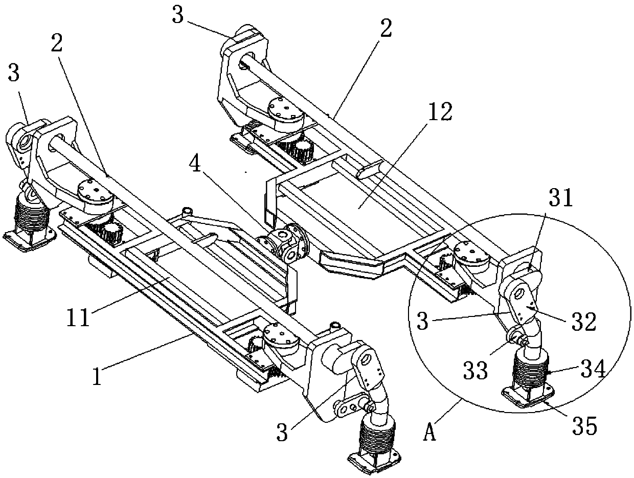 Four-foot crawling mechanism