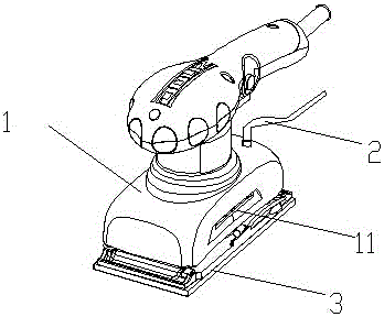 Flat plate type sander connected to dust collection device