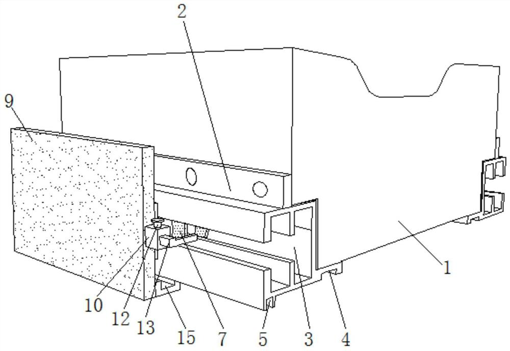 An anti-jamming slide rail for stamping equipment for easy removal of internal foreign matter