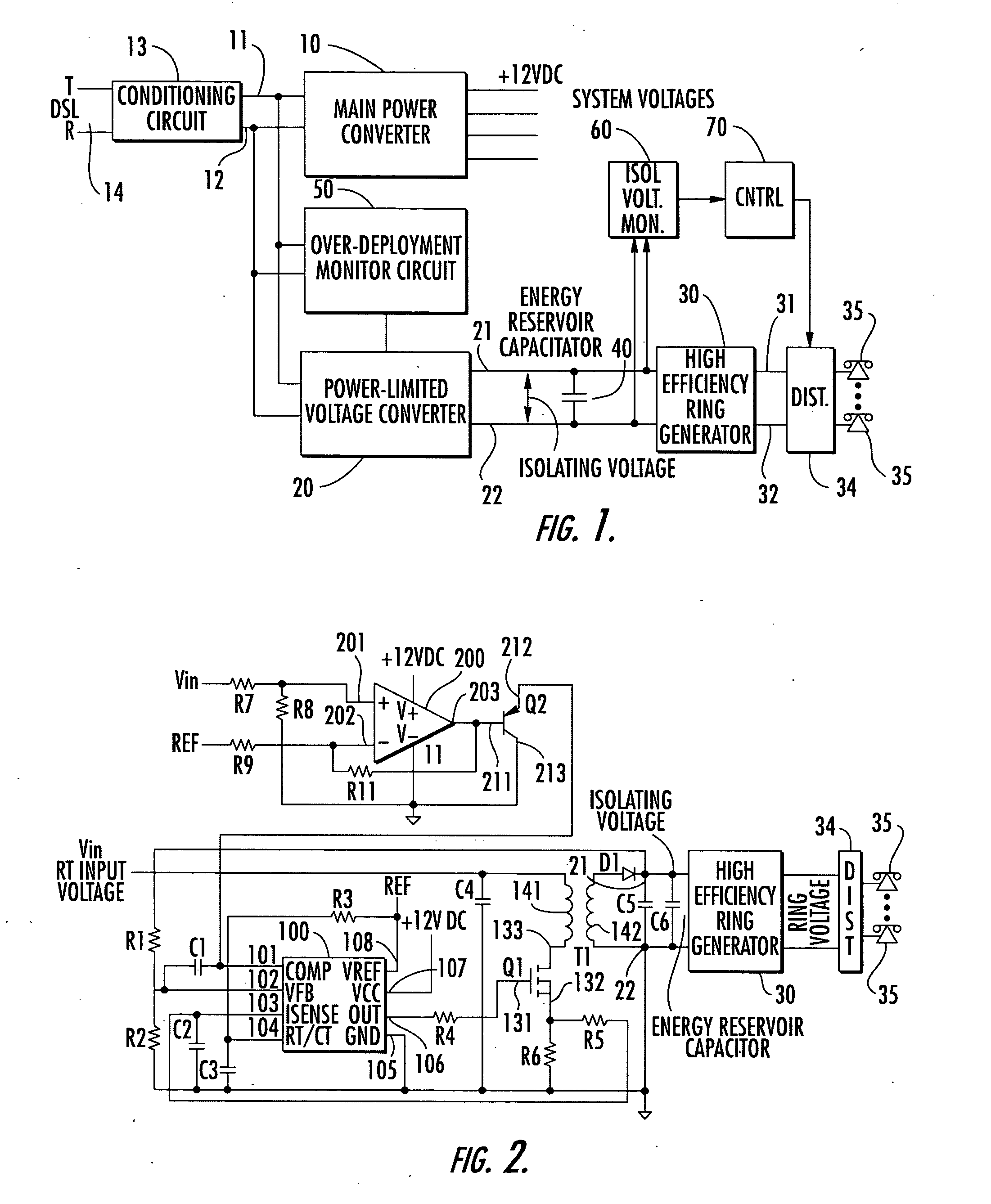 Peak power management and active decoupling arrangement for span-powered remote terminal access platforms