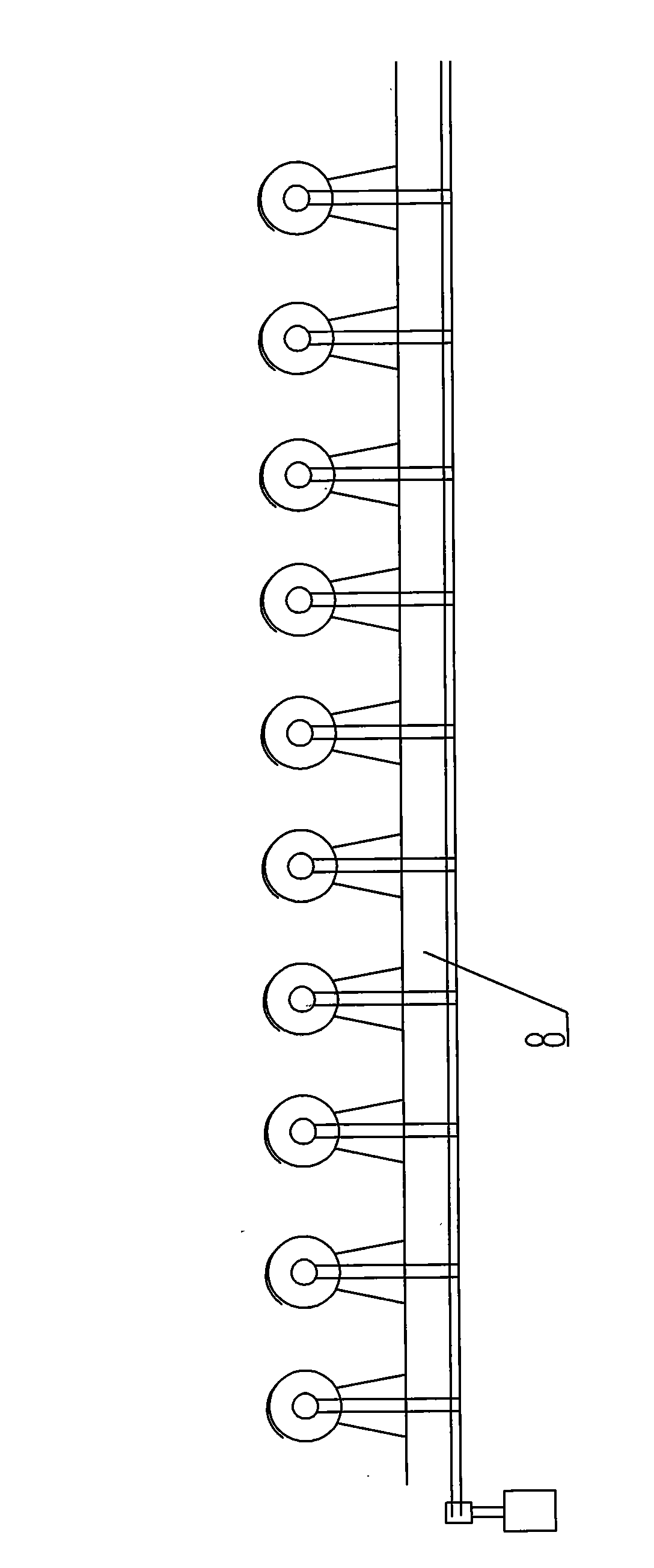 Padding type yarn continuous mercerizing bleaching and dyeing process and device thereof