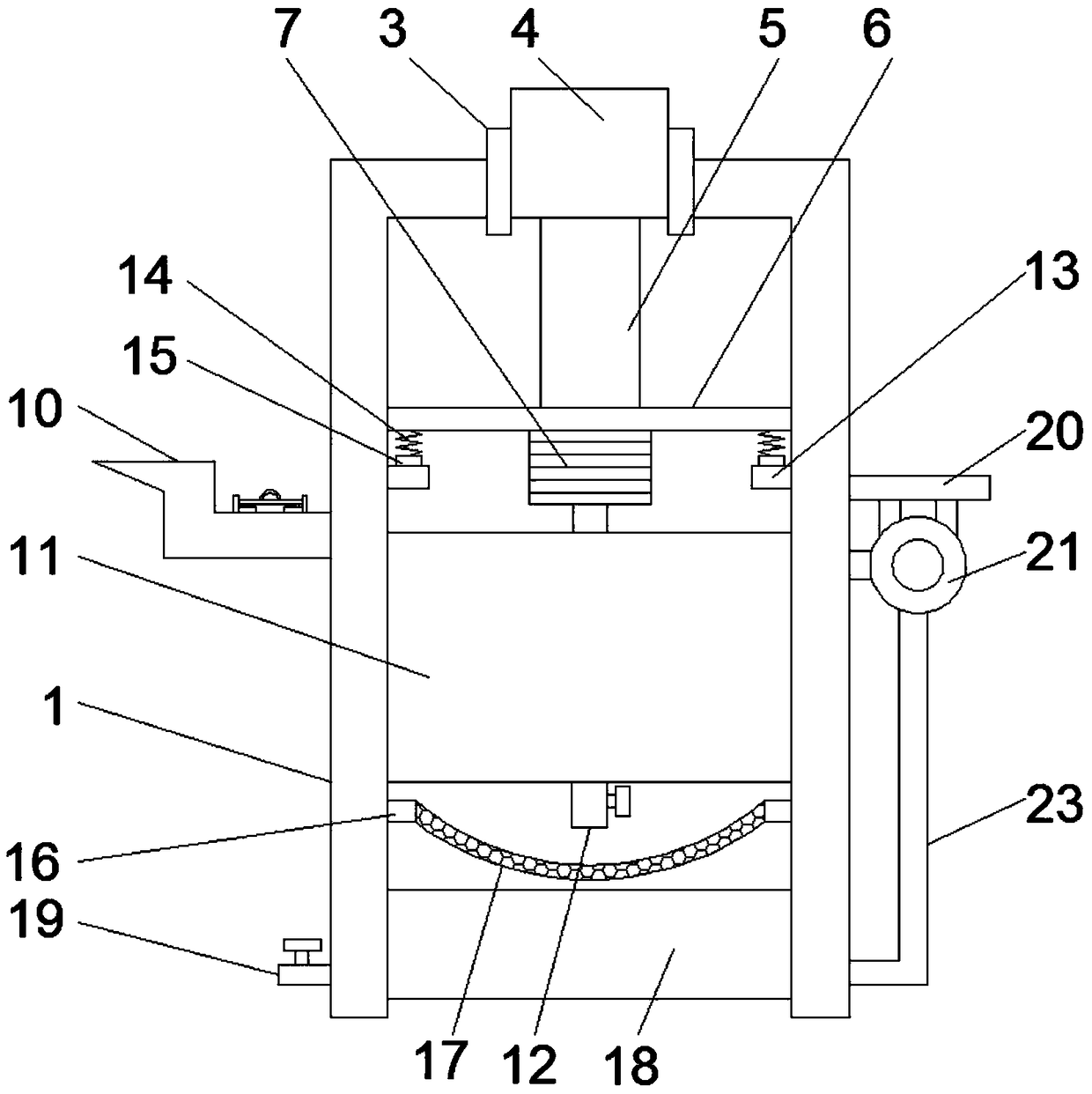 Iron scrap filtering and recycling device for sewage treatment