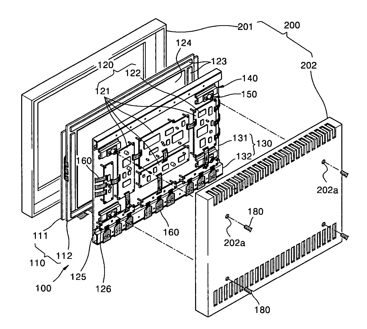 Mounting structure of flat panel display module and flat panel display module including the same