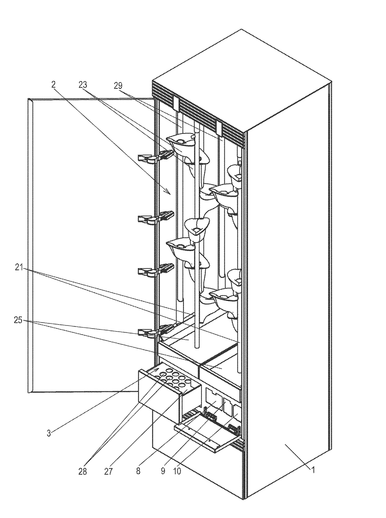 Hydroponic plant grow cabinet