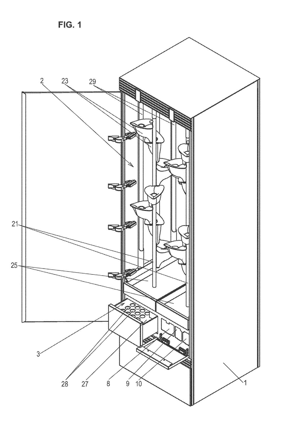 Hydroponic plant grow cabinet