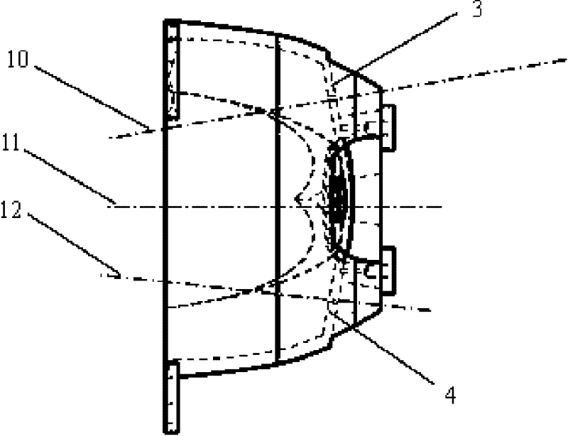 Projection type LED automobile high beam