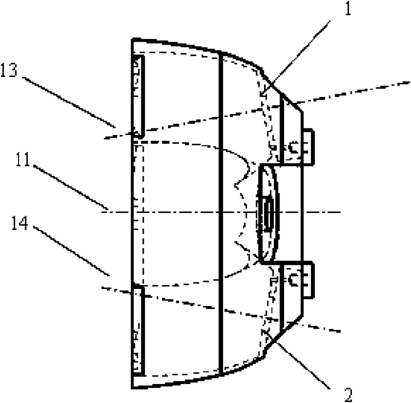 Projection type LED automobile high beam