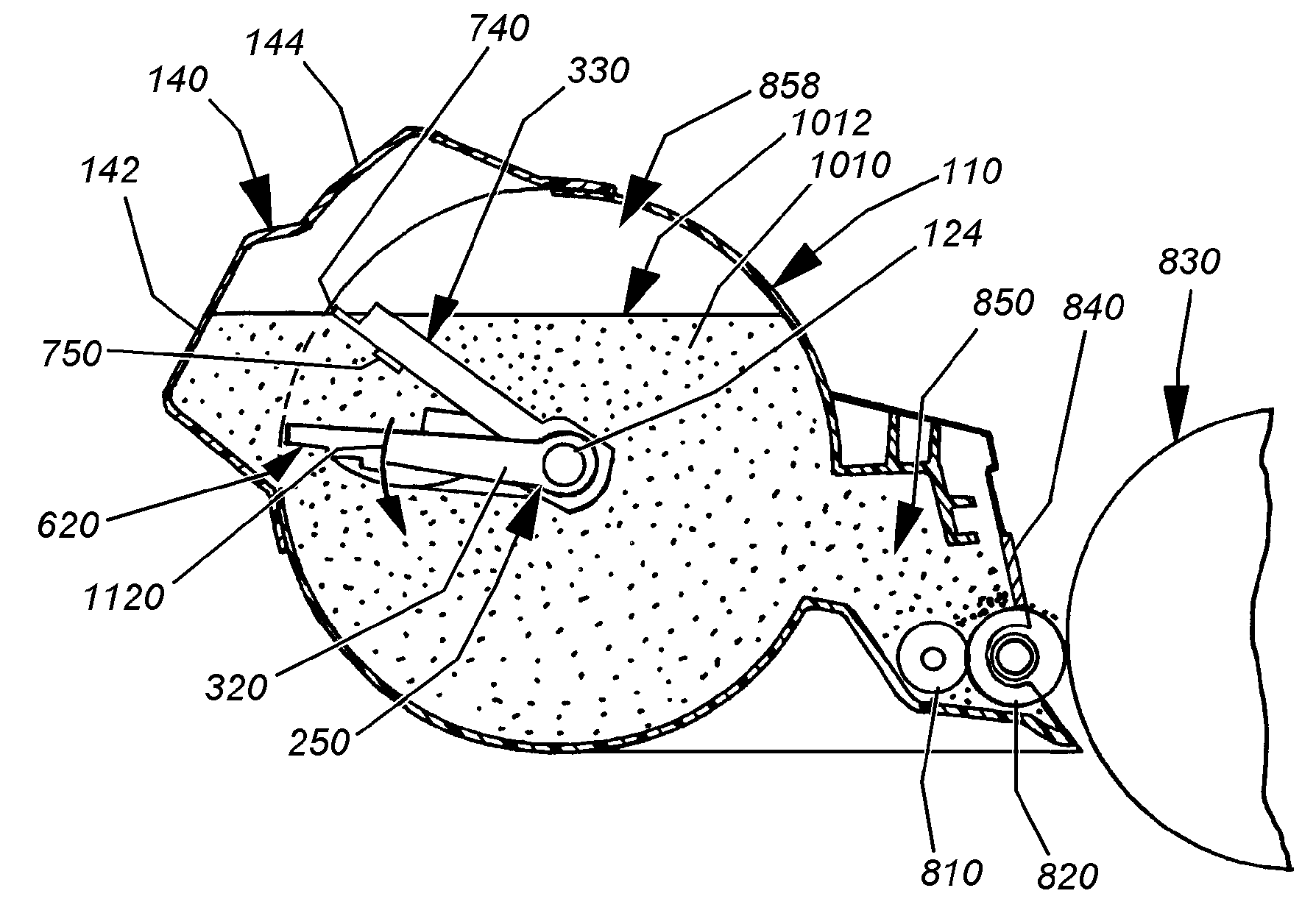 High-capacity toner cartridge and toner agitator