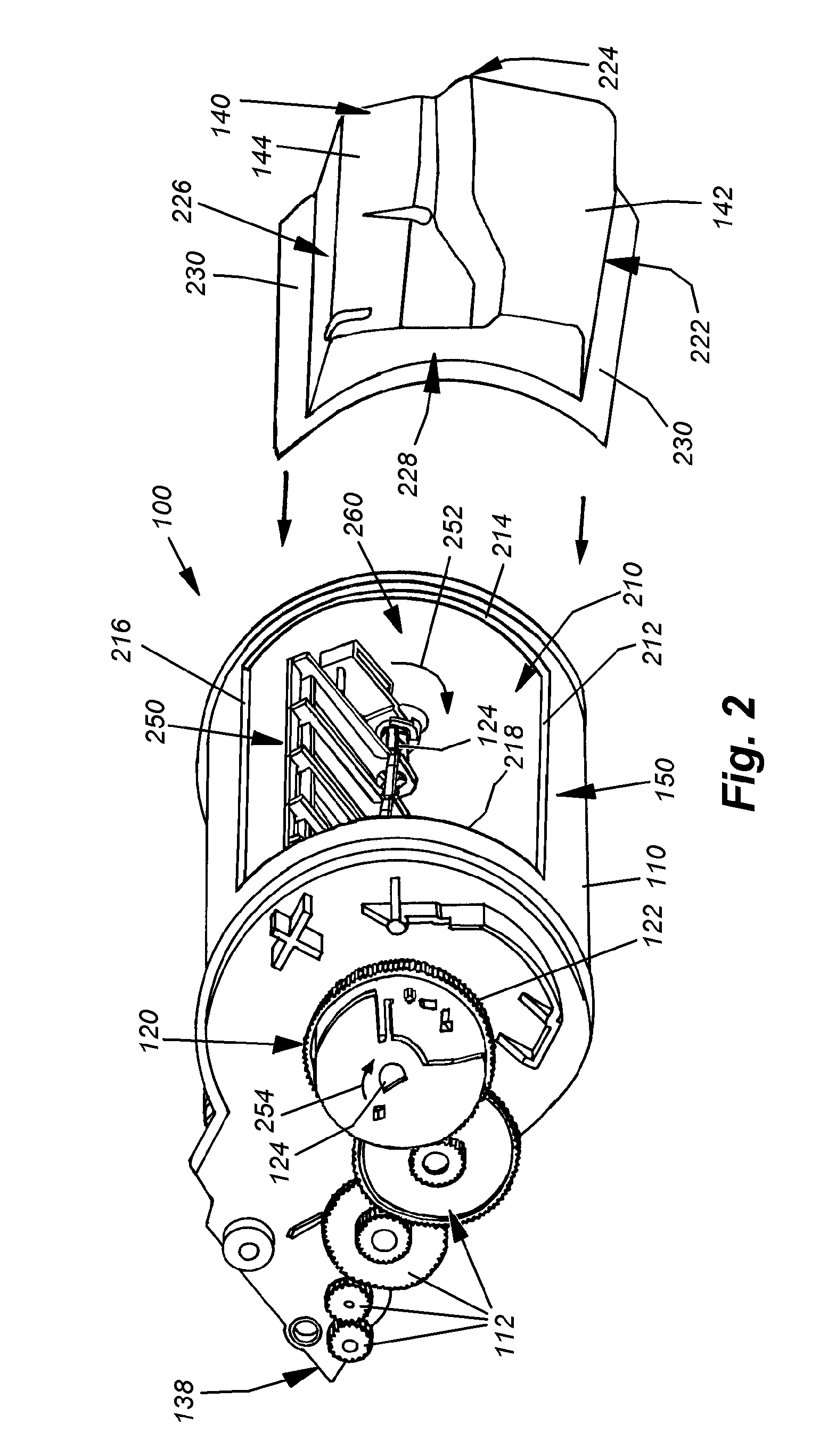 High-capacity toner cartridge and toner agitator