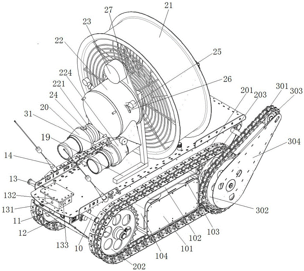 High-temperature resisting perpetuum mobile type hydroelectric generation exhausting robot