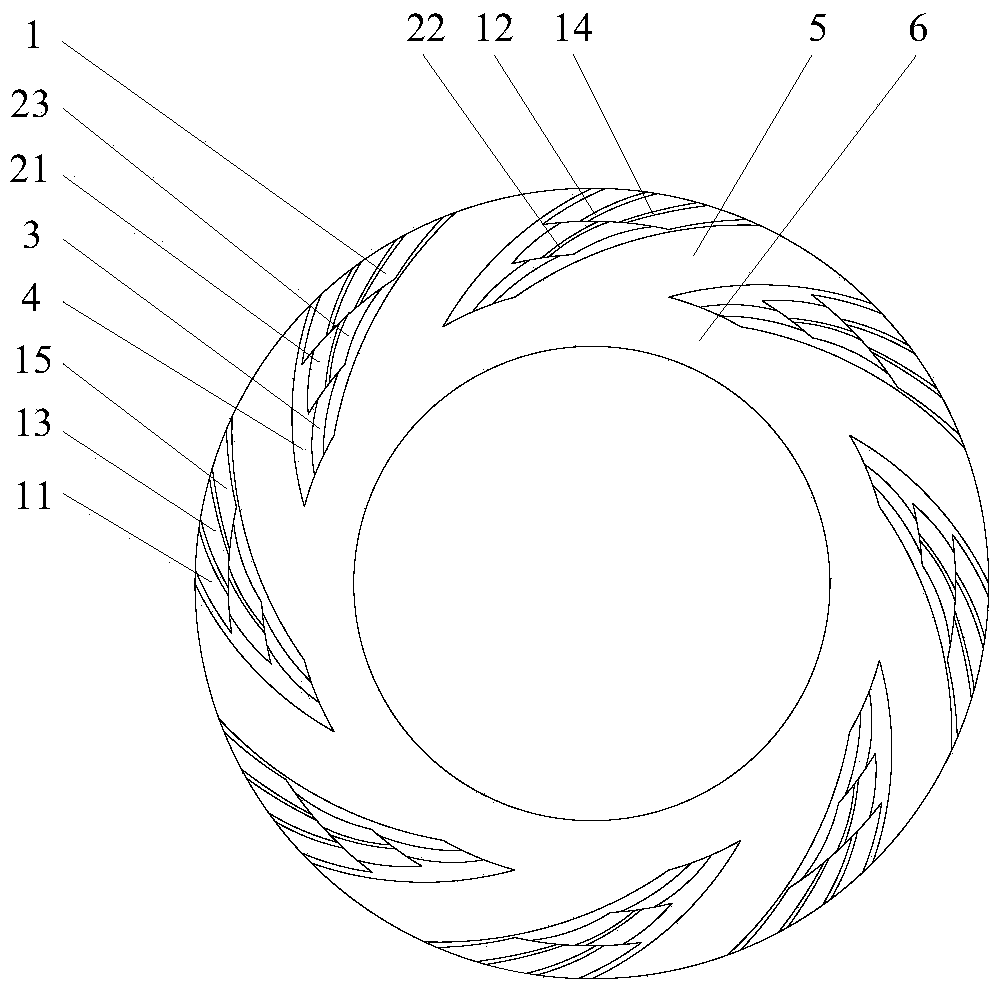 Gas lubrication end face mechanical seal structure for pyramid-shaped deep composite groove