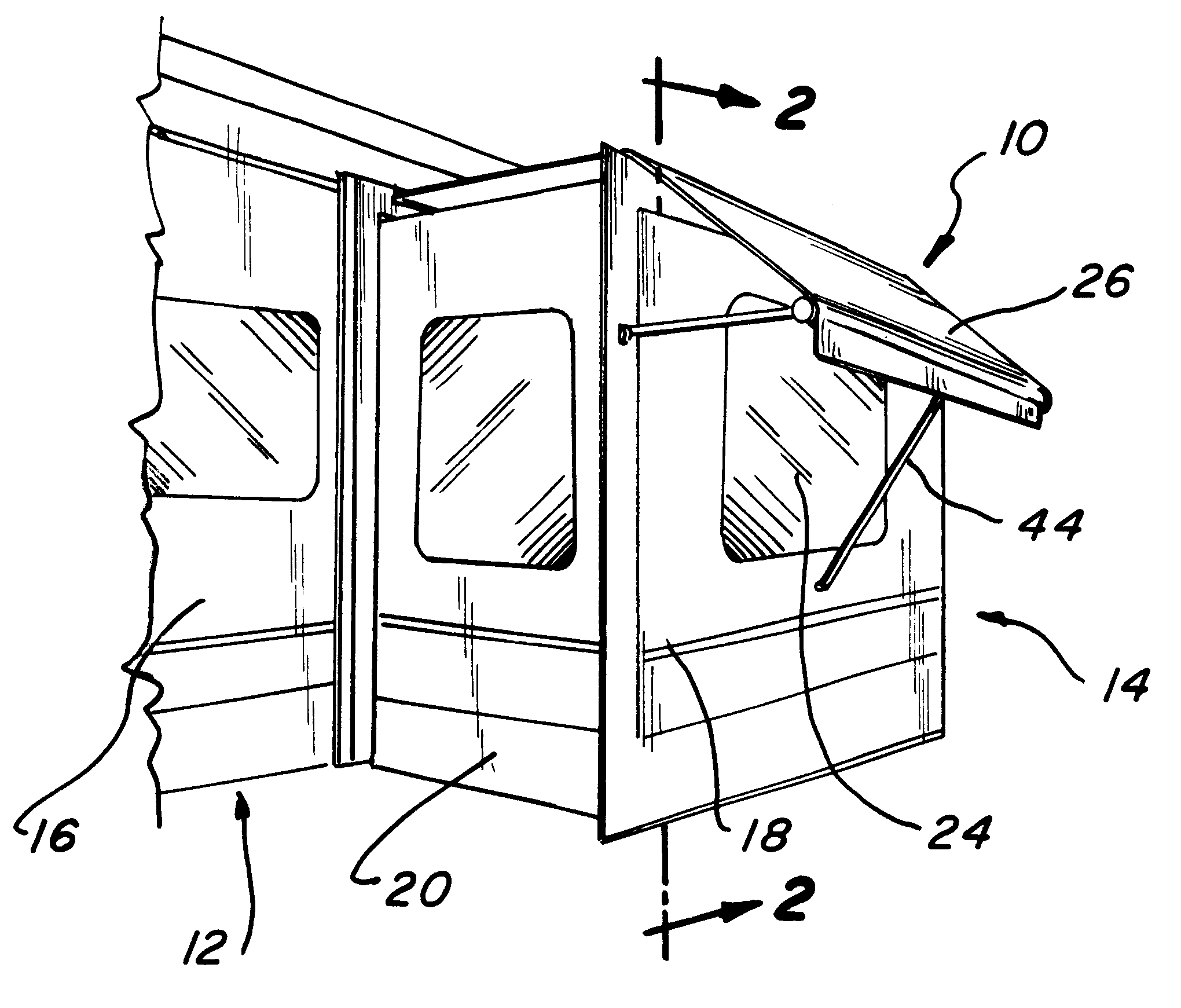 Retractable awning for slide-out unit on mobile home, recreational vehicle or the like