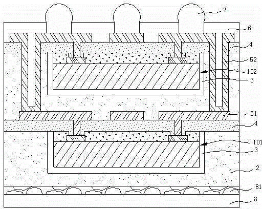 Chip packaging structure with electromagnetic shielding function