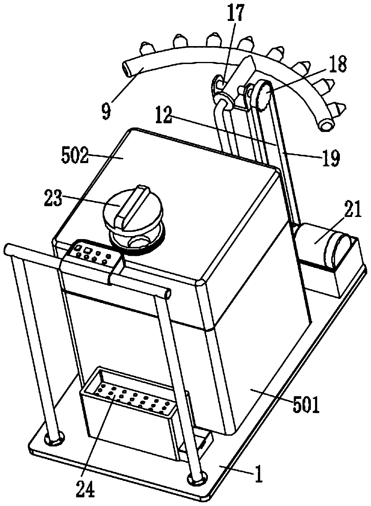 Infectious disease ward disinfectant spraying device