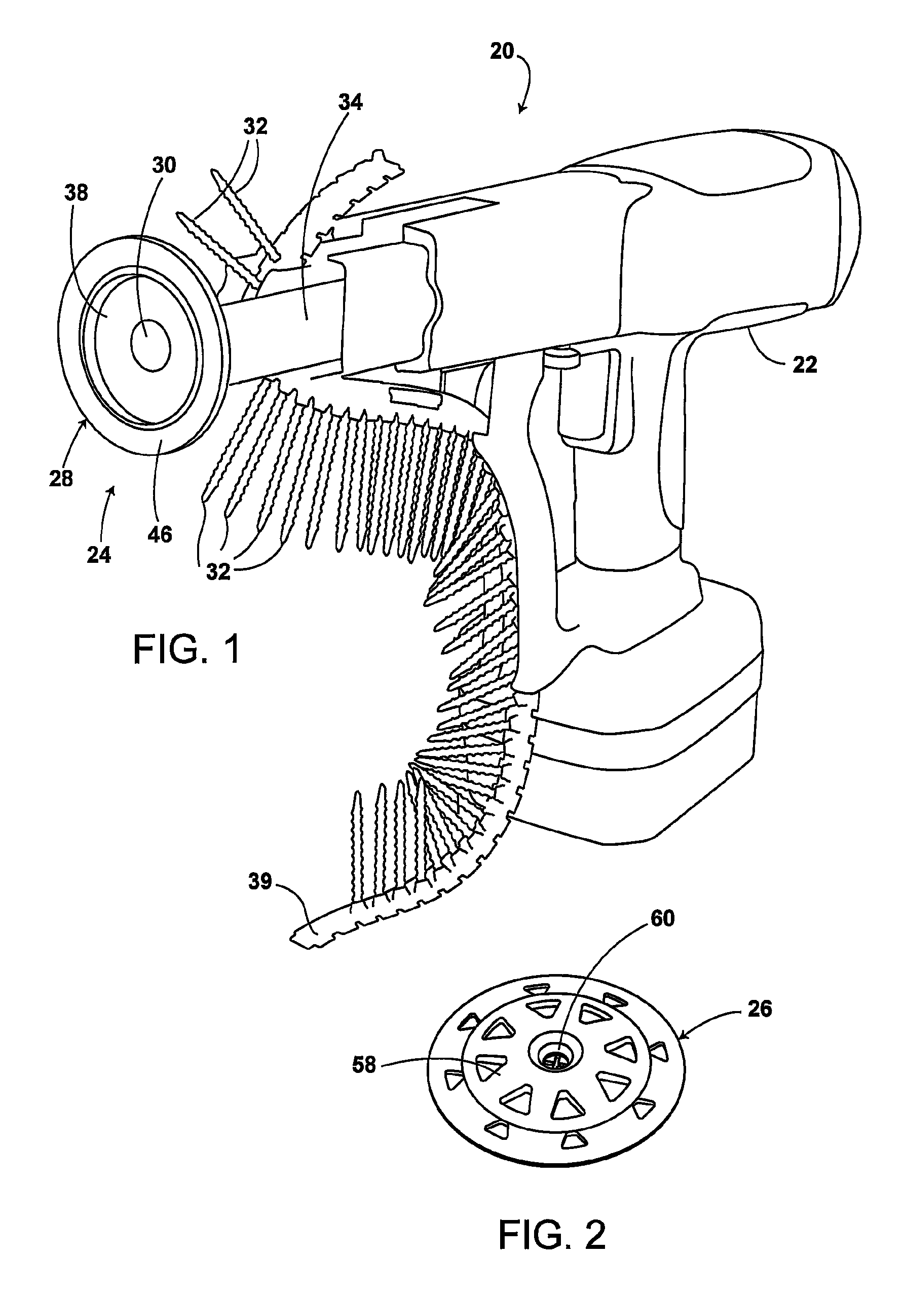 Fastener gun washer assembly holding device and method of use