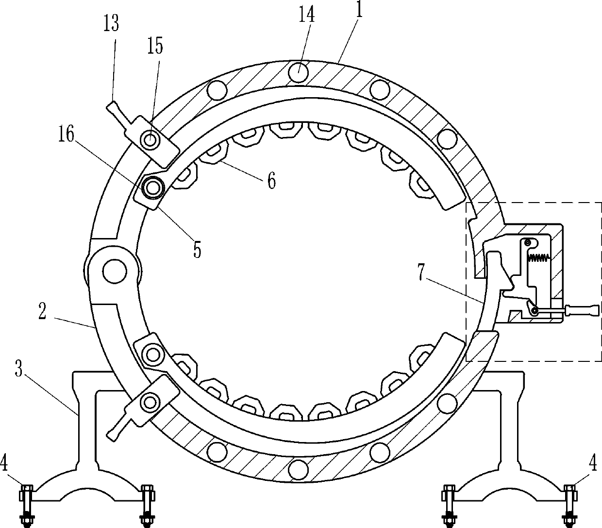 Head fixing ring for blood drawing and sampling for pet dog