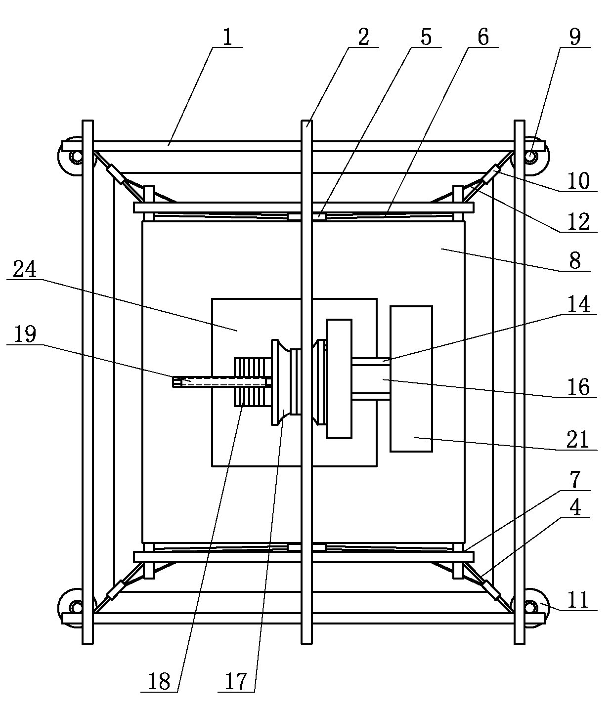 Lifting platform for underground cable construction