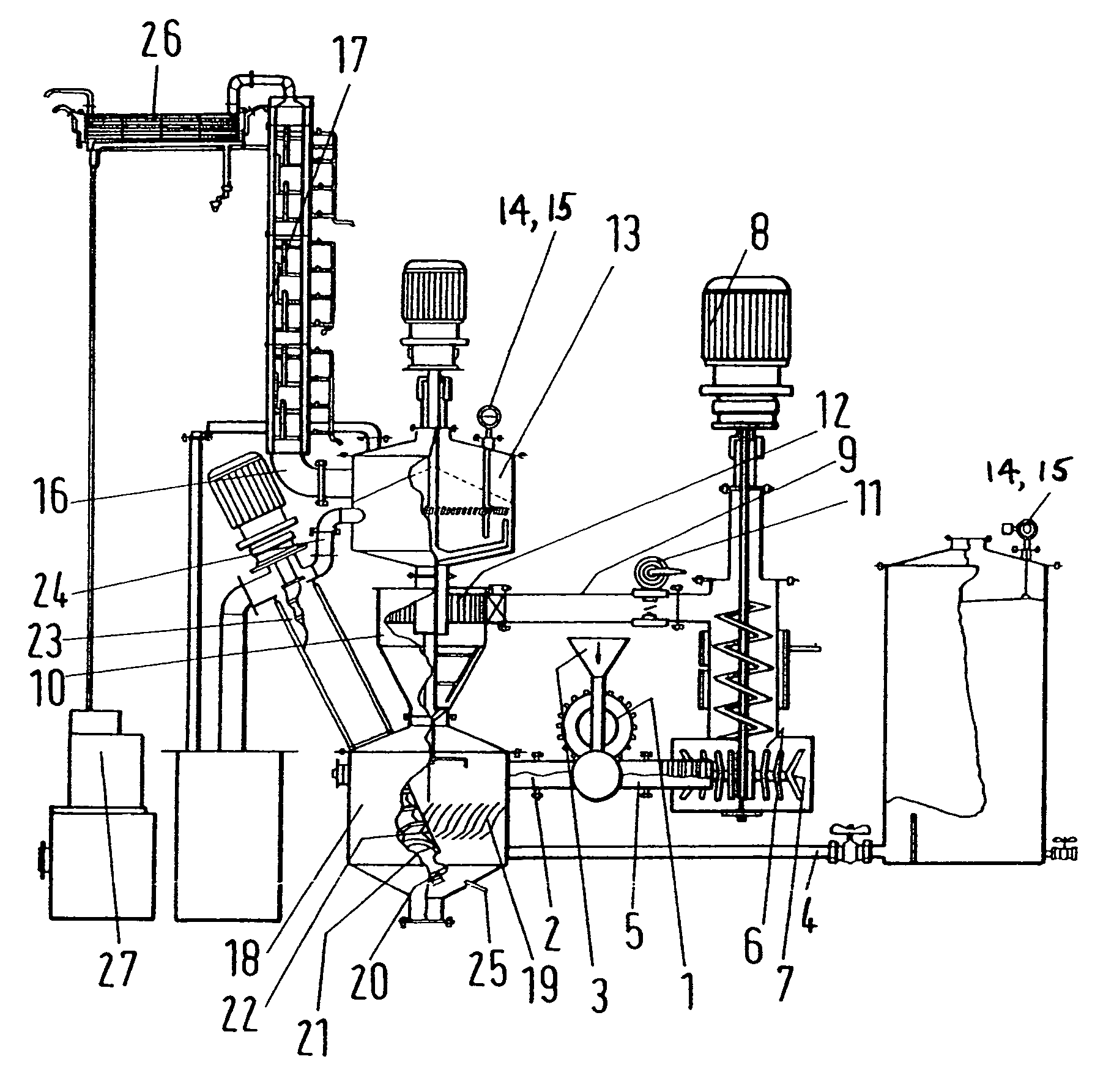 Diesel oil from residues by catalytic depolymerization with energy input from a pump-agitator system