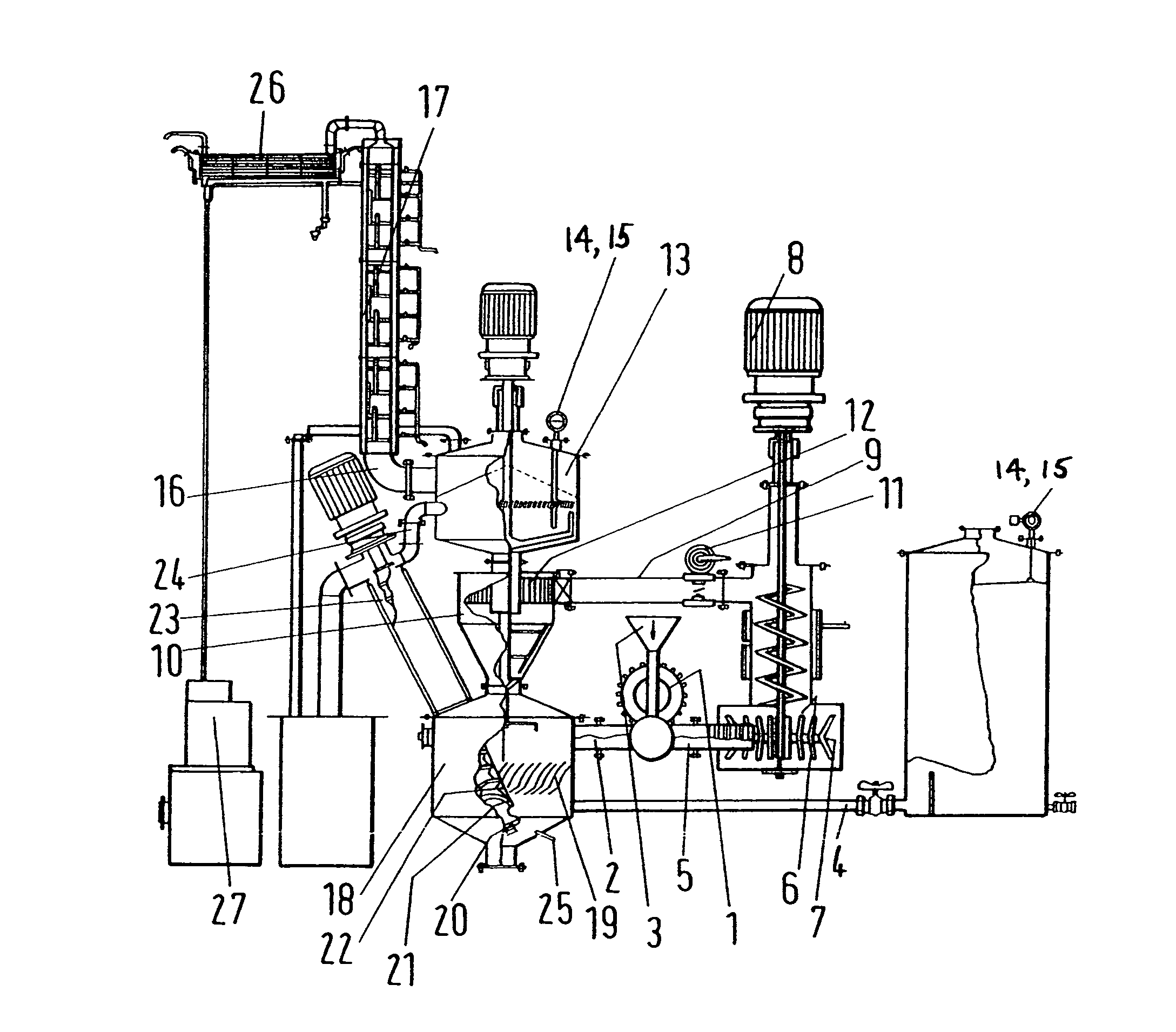 Diesel oil from residues by catalytic depolymerization with energy input from a pump-agitator system