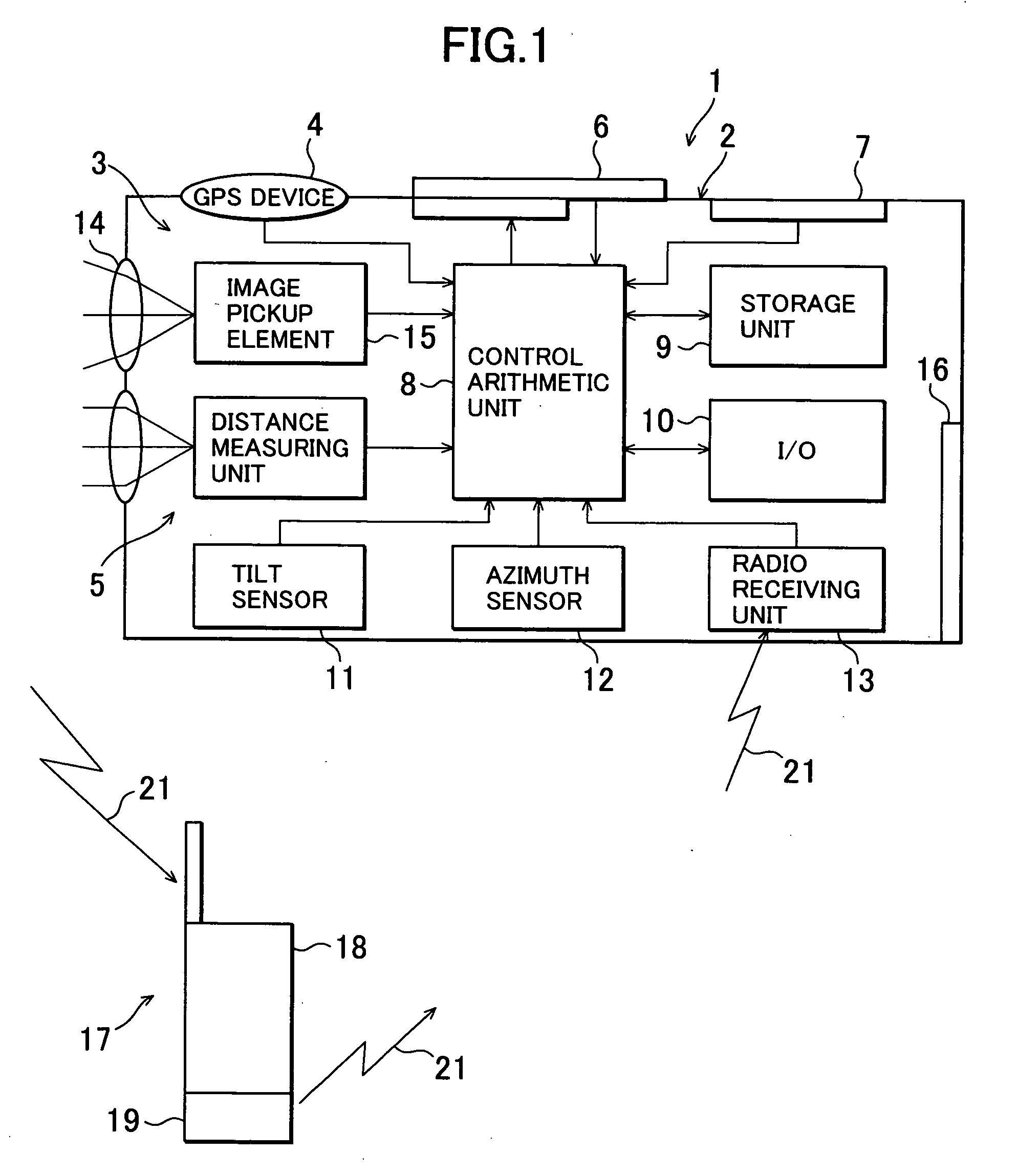 Geographical data collecting device