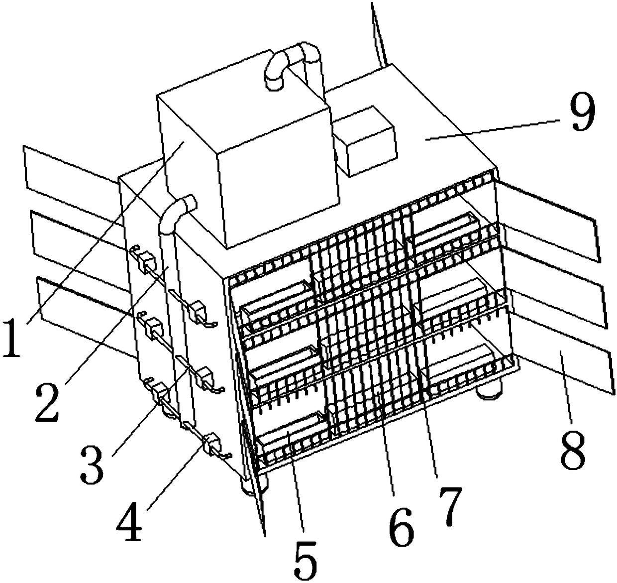 A poultry breeding frame with a drinking device