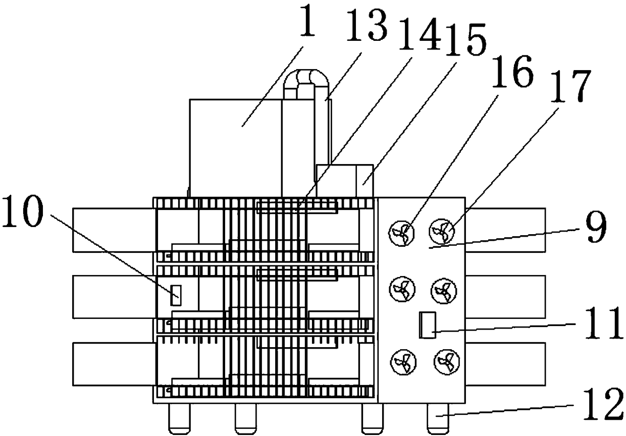 A poultry breeding frame with a drinking device