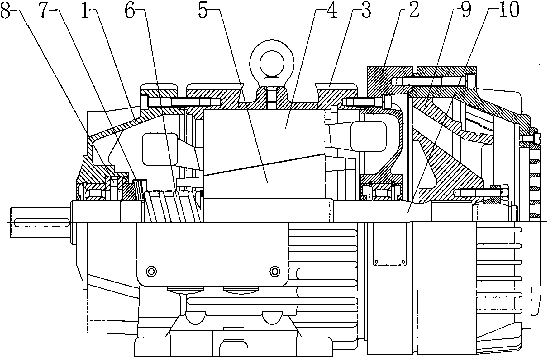 Mouse-cage type tapered rotor electromotor