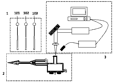 A detection device and method for the distribution of soil heavy metal element pollution