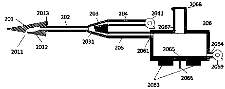 A detection device and method for the distribution of soil heavy metal element pollution