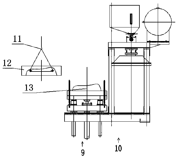 Super-large iron type sand coating molding machine device and molding method thereof