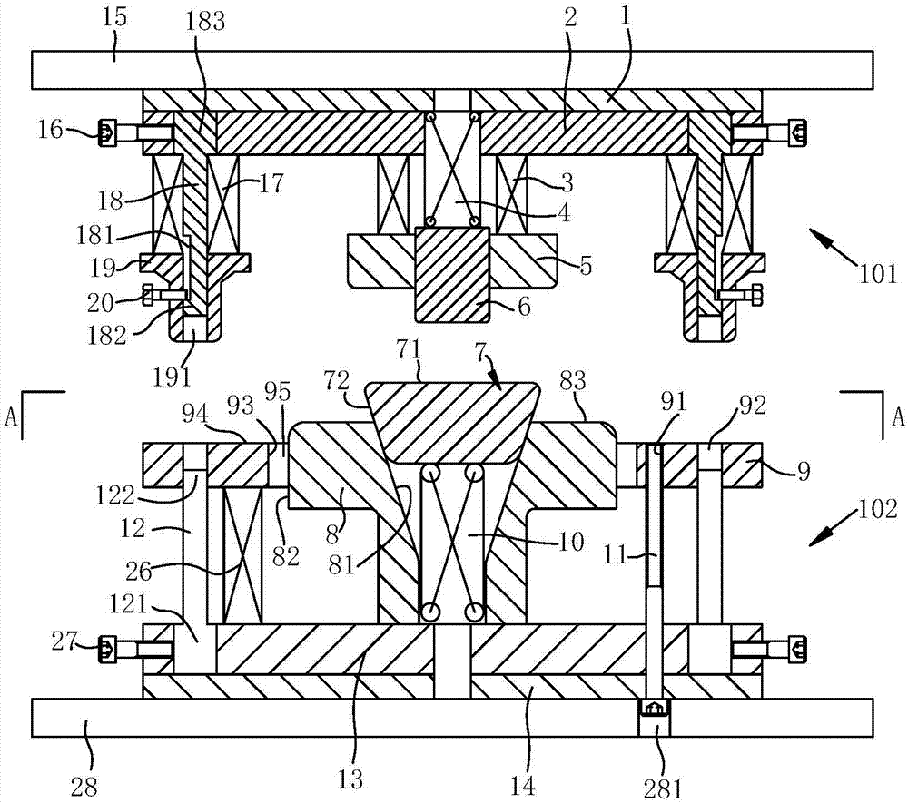 Riveting device for pressing disk in cover assembly